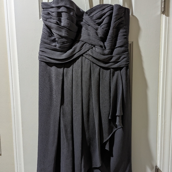 🩶 David's Bridal Grey Strapless Dress - Picture 2 of 4